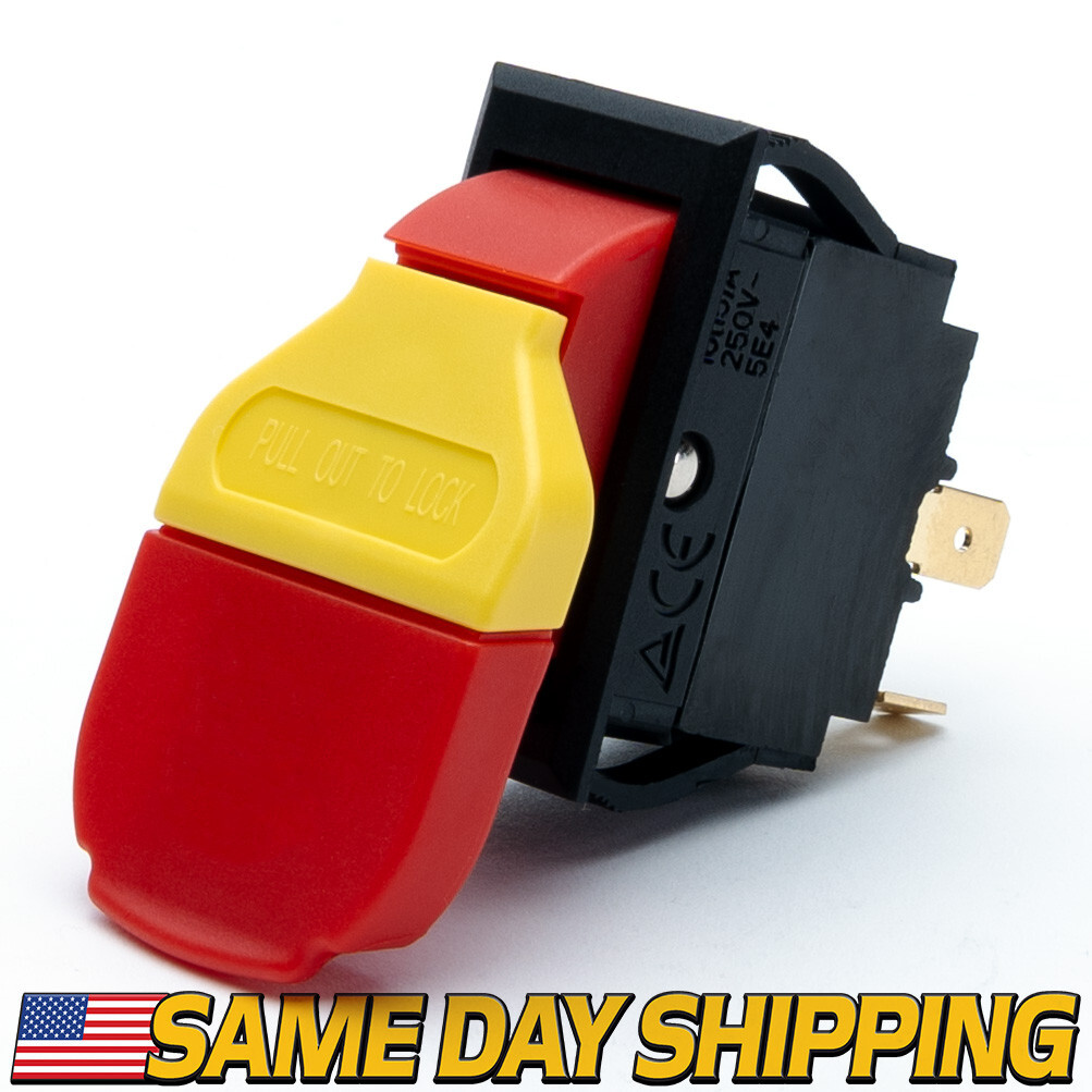 KEDU HY18 125V 4-Pin 2-Position On/Off DPST Paddle Switch Removable Safety Key
