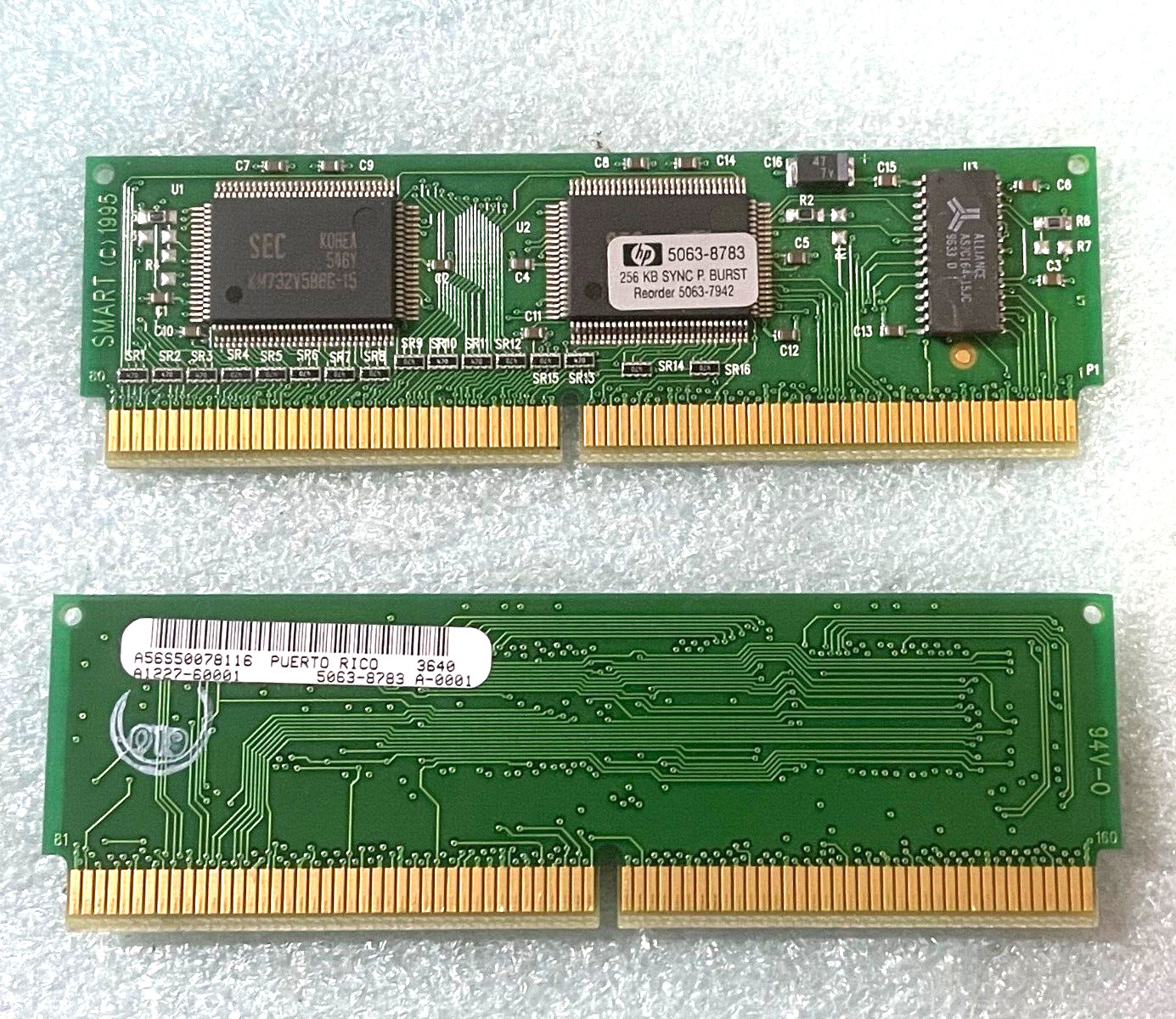 RARE HP 5063-8733 256KB SYNC PIPELINE BURST CACHE MEMORY MODULE RM00-MSBX5