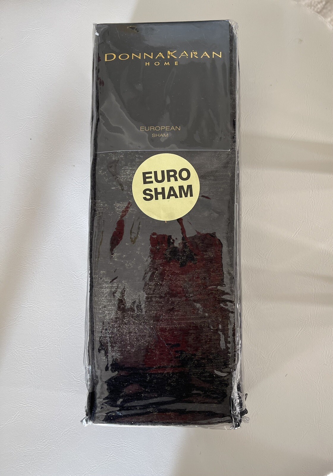 NIP Donna Karan Home Black ONYX Collection European Euro Sham Velvet Gold
