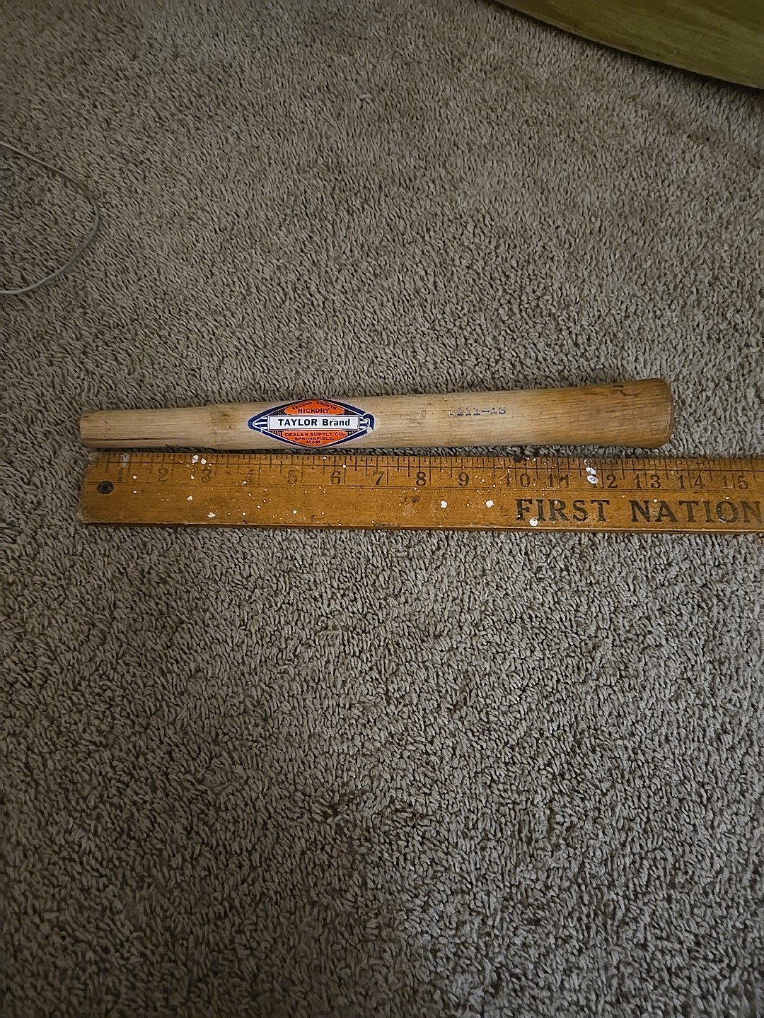 Vintage Taylor Brand Second Growth Hickory Hammer Handle. Unused !