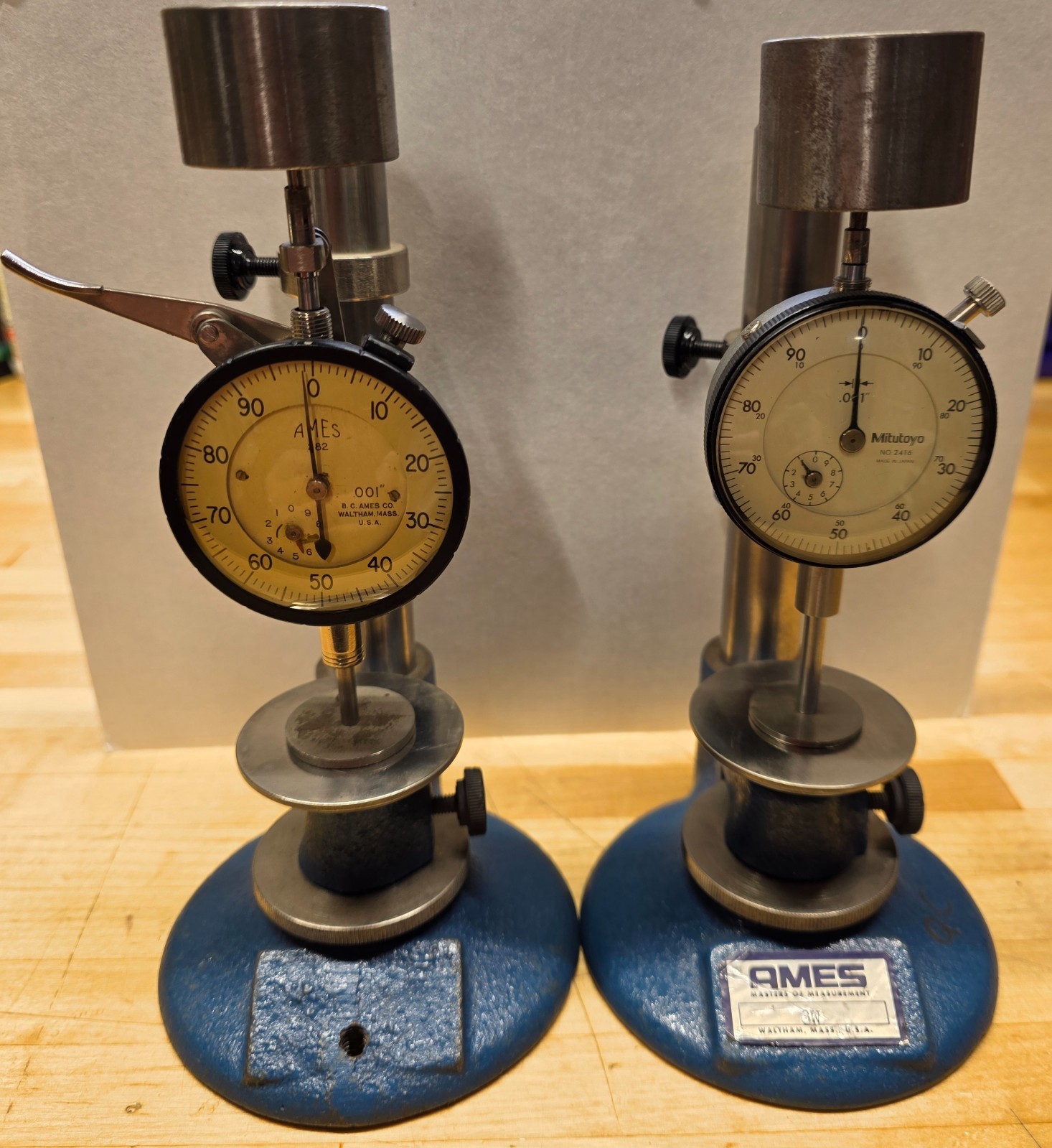 B.C. AMES Co., 3W Indicator Stand with fine adjust table.