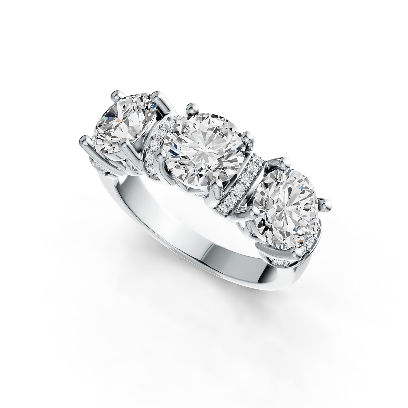 Sterling Silver Semi Mount Ring Setting Round RD 7X7mm with White Topaz