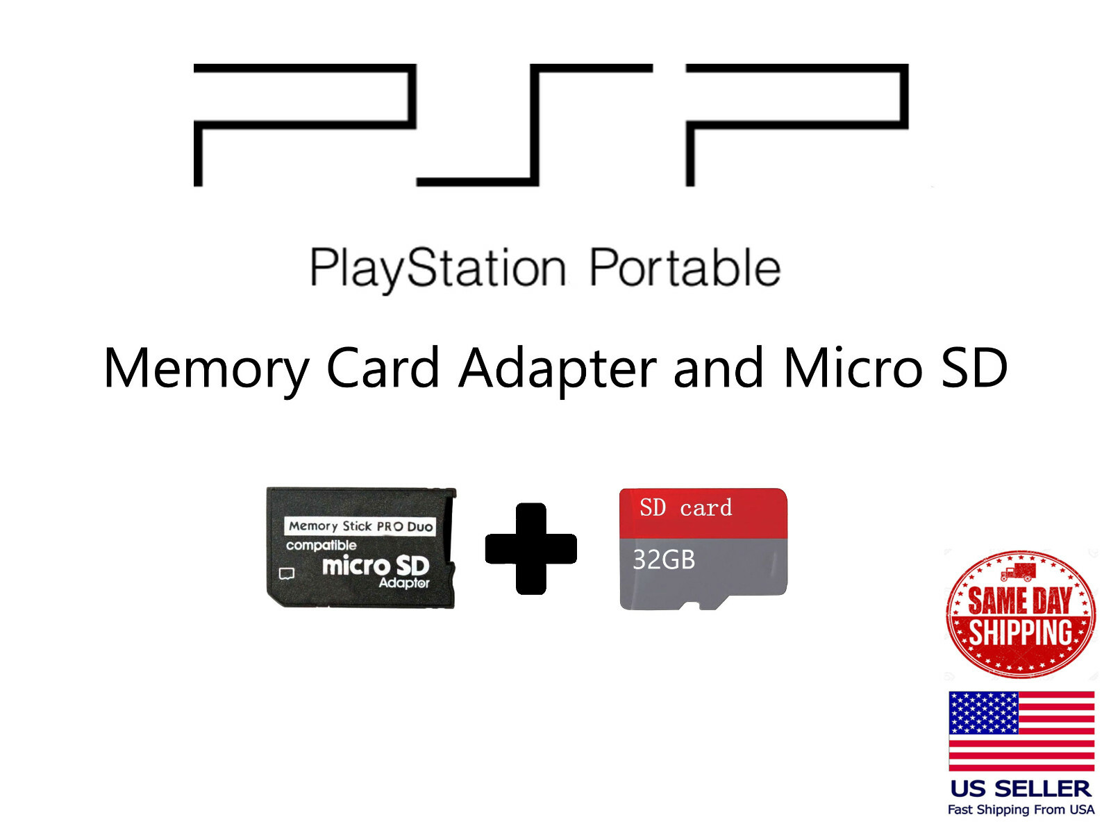 PSP Memory Card Adapter and 32GB Micro SD
