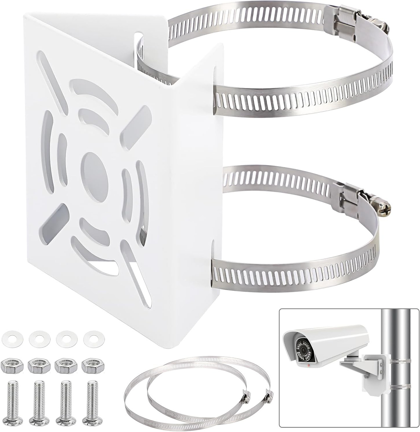 Camera Pole Mount Bracket Pole Mount Adapter Bracket for Pole Post,Universal Pol