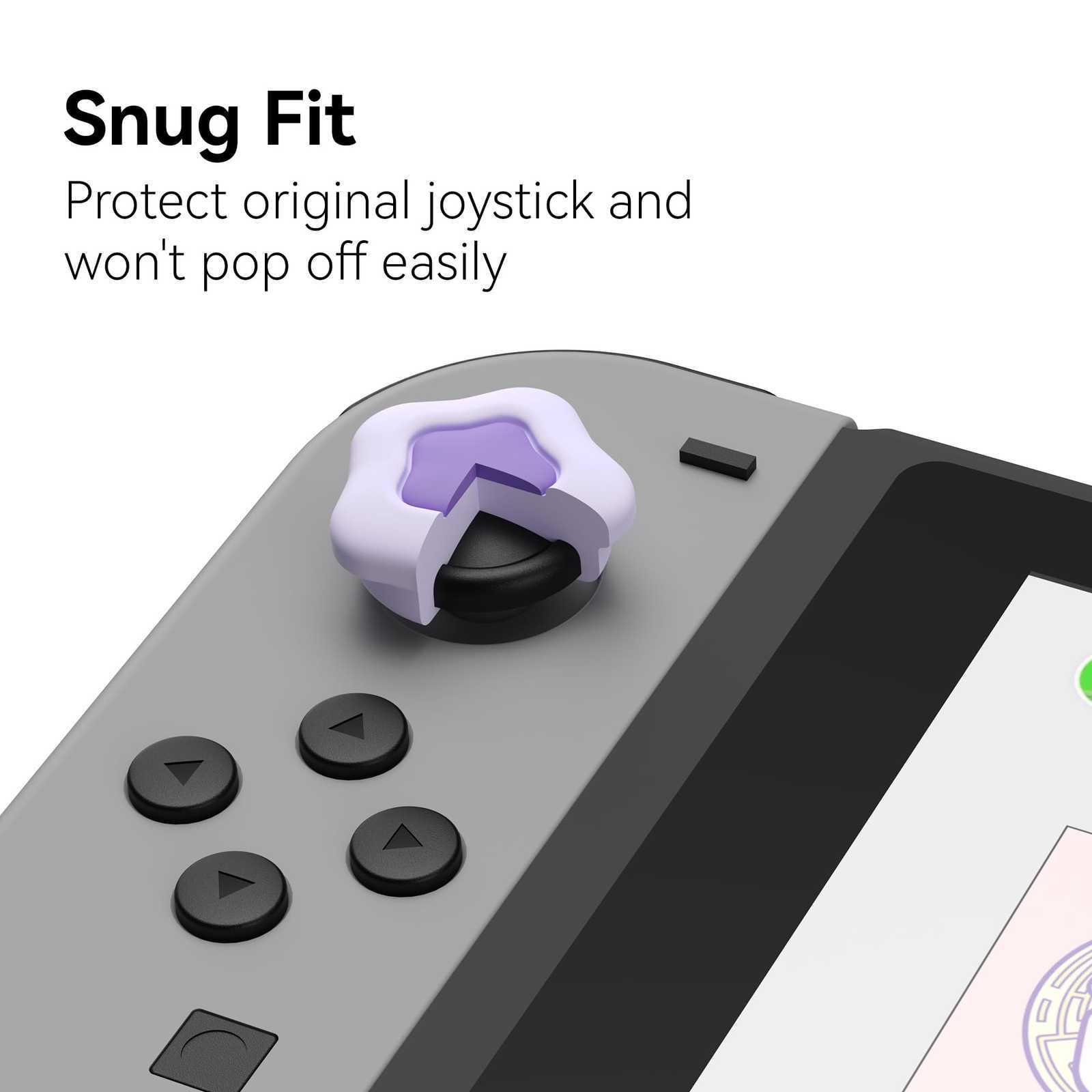 GeekShare Silicone Thumb Grip Caps for Nintendo Switch /OLED/Lite Wing Star Dark
