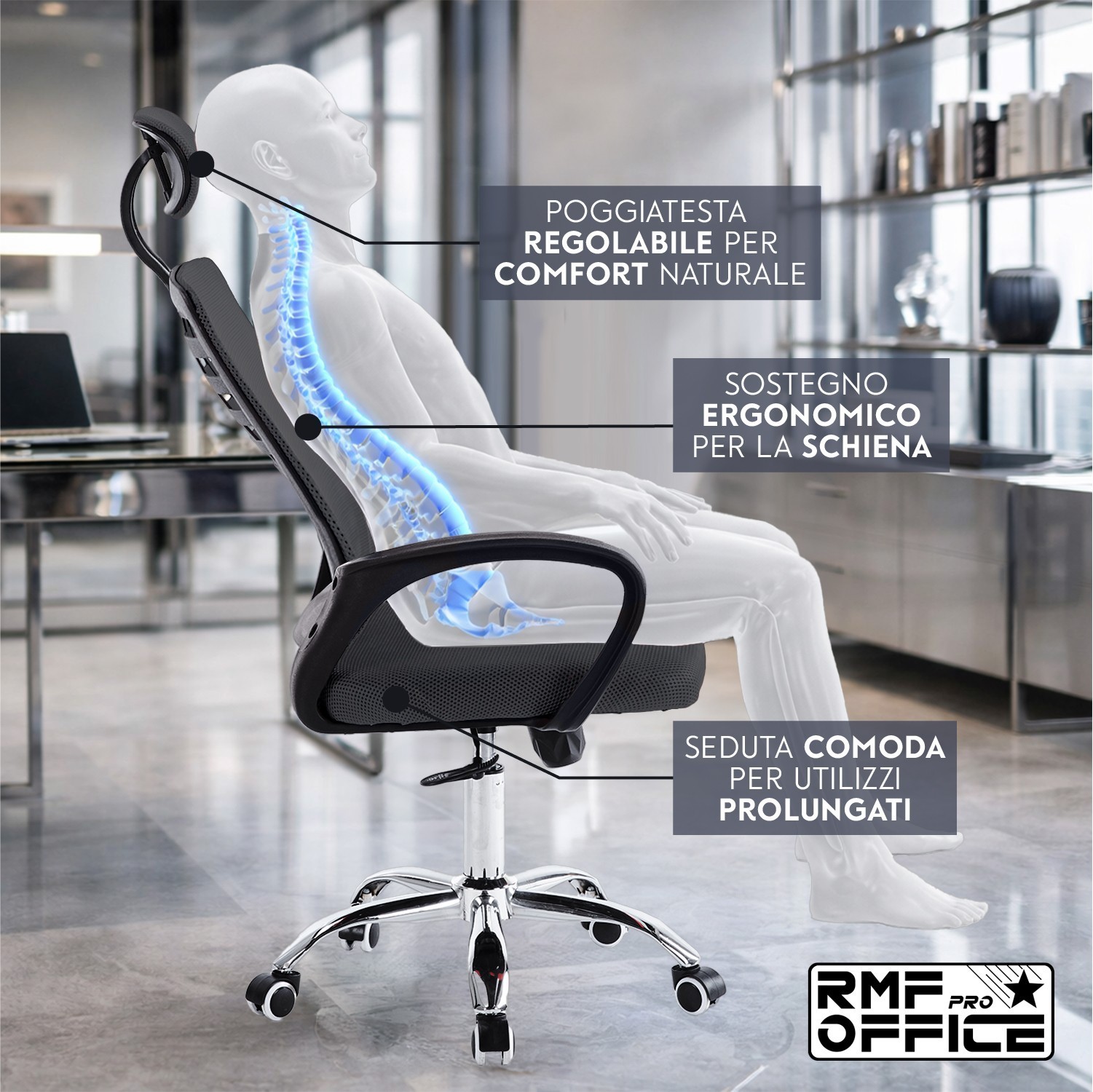 Professional Ergonomic Network Office Chair Adjustable Lumbar Support