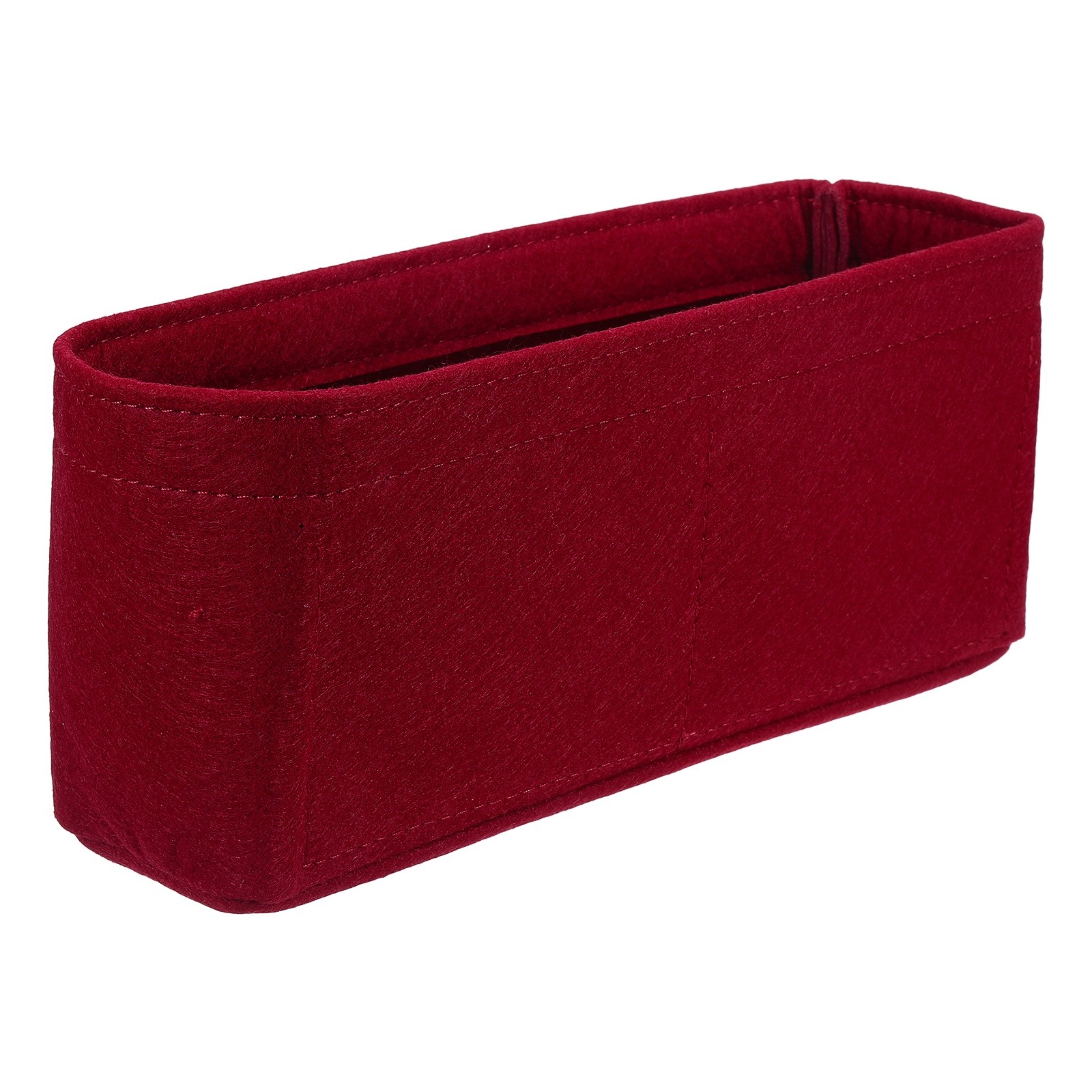 Purse Organizer Insert, Felt Handbag Shaper, 9.5"x2.4"x4.3", Burgundy