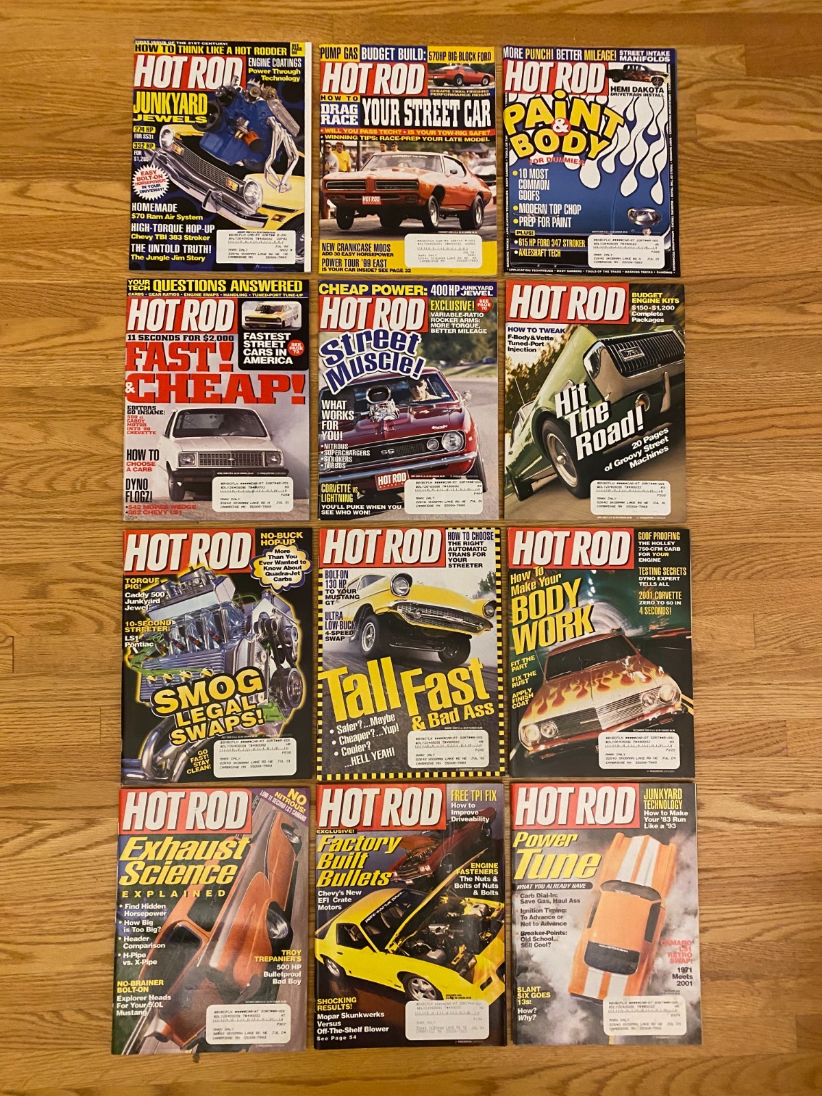 Lot of 12 Hot Rod Magazine 2000 Jan-Dec Muscle Cars Pro Street Mopar Chevy Ford
