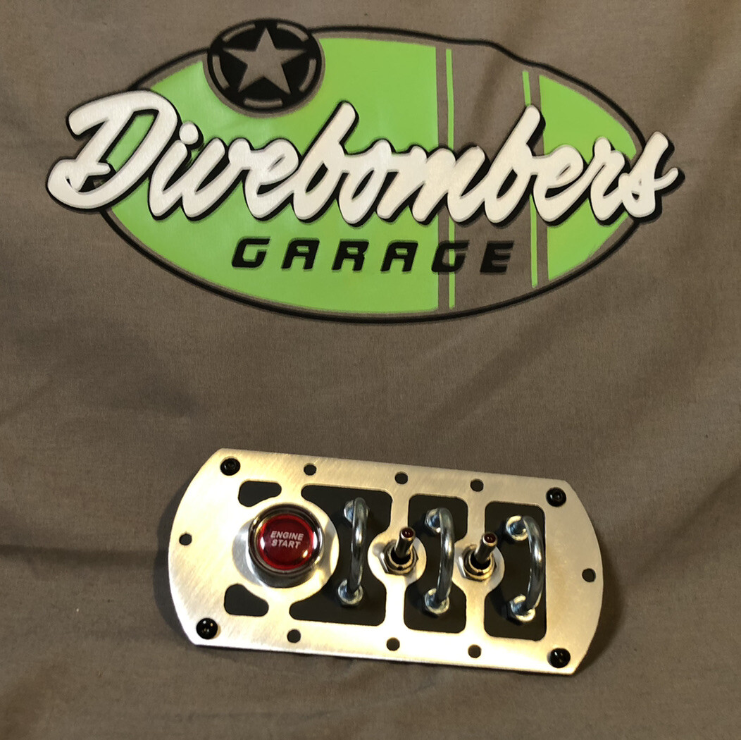 Push Button Start Switch Panel 2 LED Bomber style Custom , hotrod
