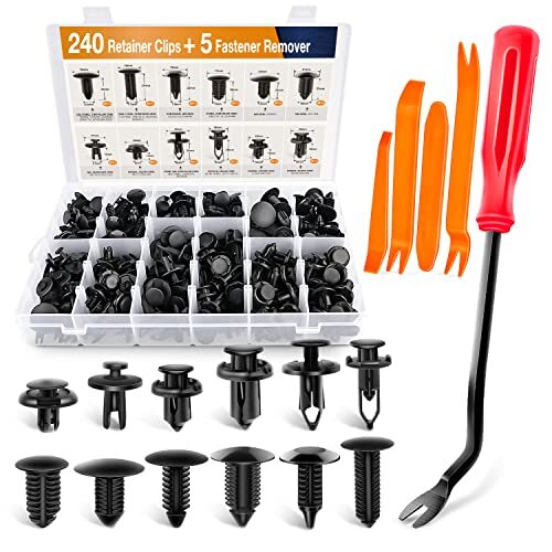 GOOACC - GRC-33 240PCS Bumper Retainer Clips Car Plastic Rivets Fasteners Push