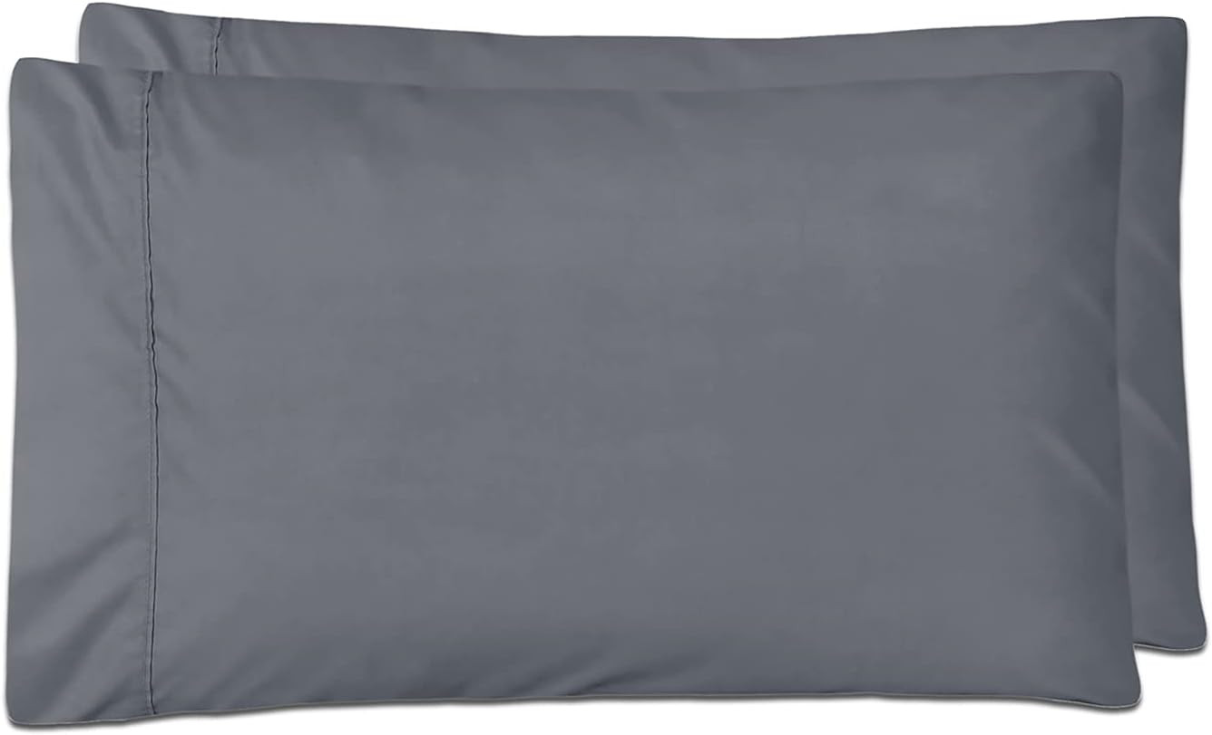 BLC Twin Sheets Set Dark Grey, Brushed Microfiber Twin Size Egyptian Bedding, Ex