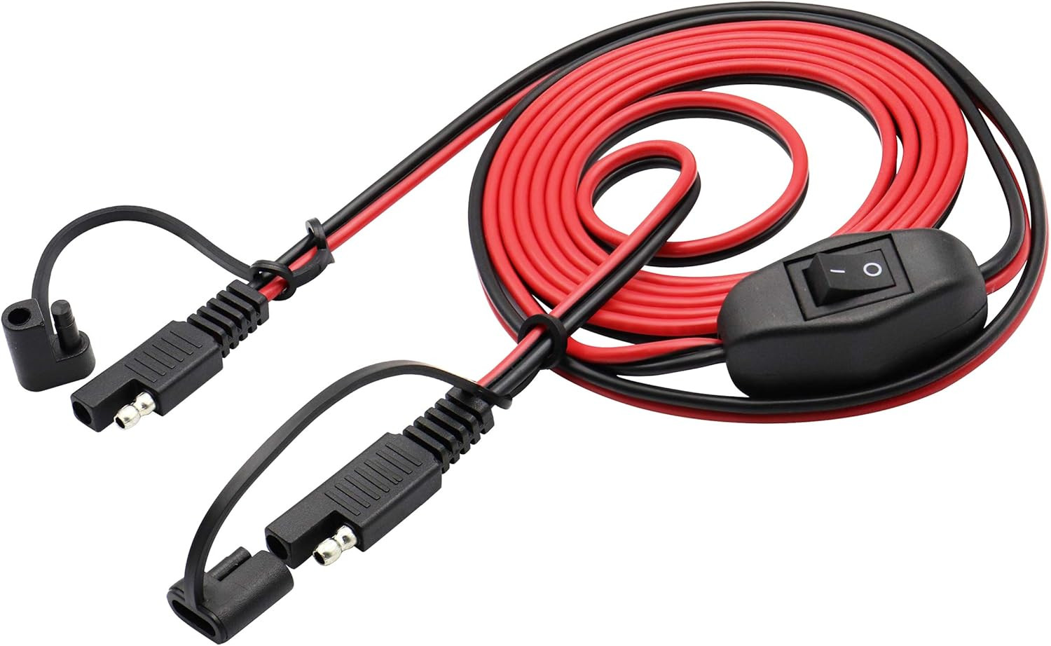 SAE Extension Cable 16 AWG Wire Harness 12V-24V DC SAE to SAE Cable with Switch