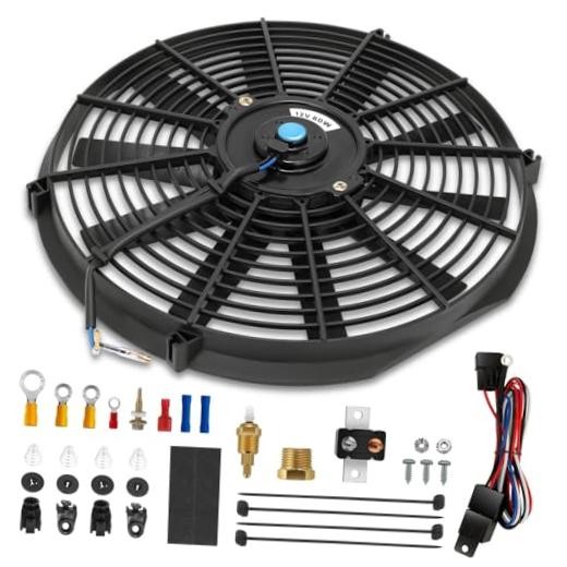 Universal 14 Inch Electric Radiator Fan Radiator Slim 14 Inch Diameter Black