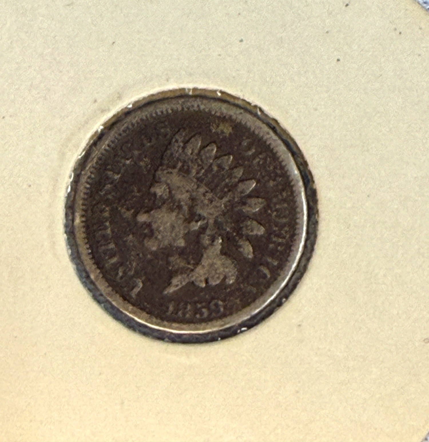 1859 P US INDIAN HEAD CENT - FIRST YEAR USA PENNY Coin - 1859-P
