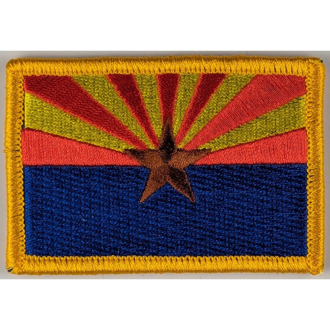 Arizona State Flag Patch - Full Color - Hook Fastener Patch