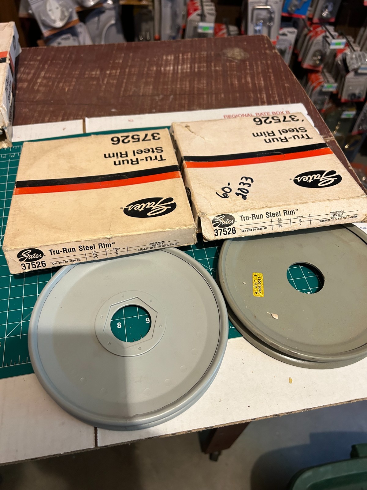 NOS  2-pack lot Gates True Run Steel Rim Pulley 6-1/2" A Belt 7803-0011