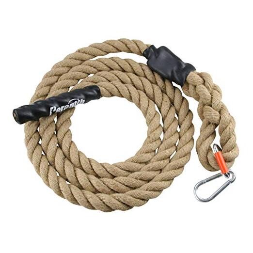 Outdoor Climbing Rope for Fitness and Strength Training, 25 ft With Hook