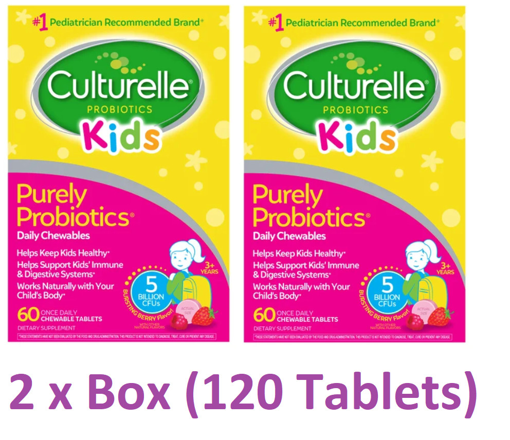 2 x Boxes Culturelle Kids Probiotic, 120 Chewable Tablet (60 Each BOX)