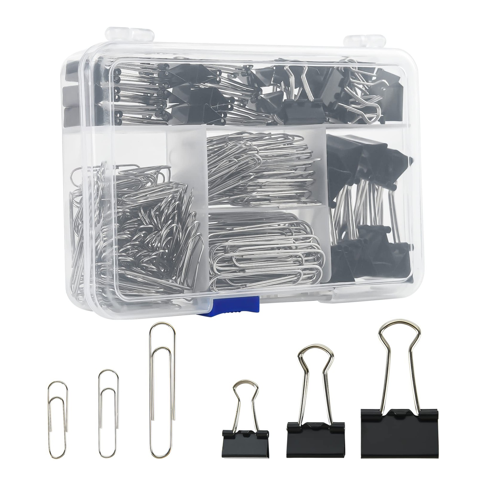 Assorted Size Binder Clips & Jumbo Paper Set - 1.97 Inches, Black
