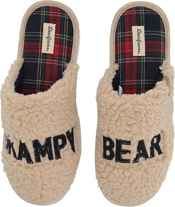 Dearfoams Grampy Bear Beige Fur Slip On House Slippers Men's (Size: 9-10) M