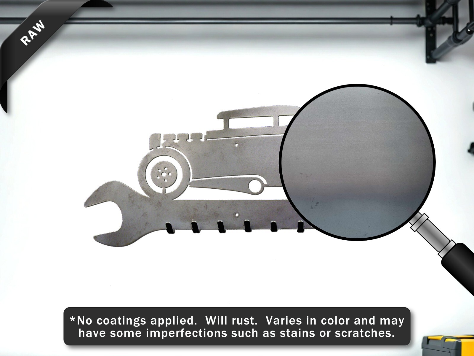 Hot Rod Coupe Wrench Tool or Key Holder Organizer Garage Wall Art Gift Idea