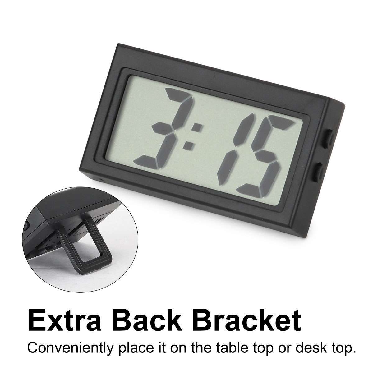 Mini Digital LCD Table Auto Car Dashboard Desk Date Time Calendar Small Clock