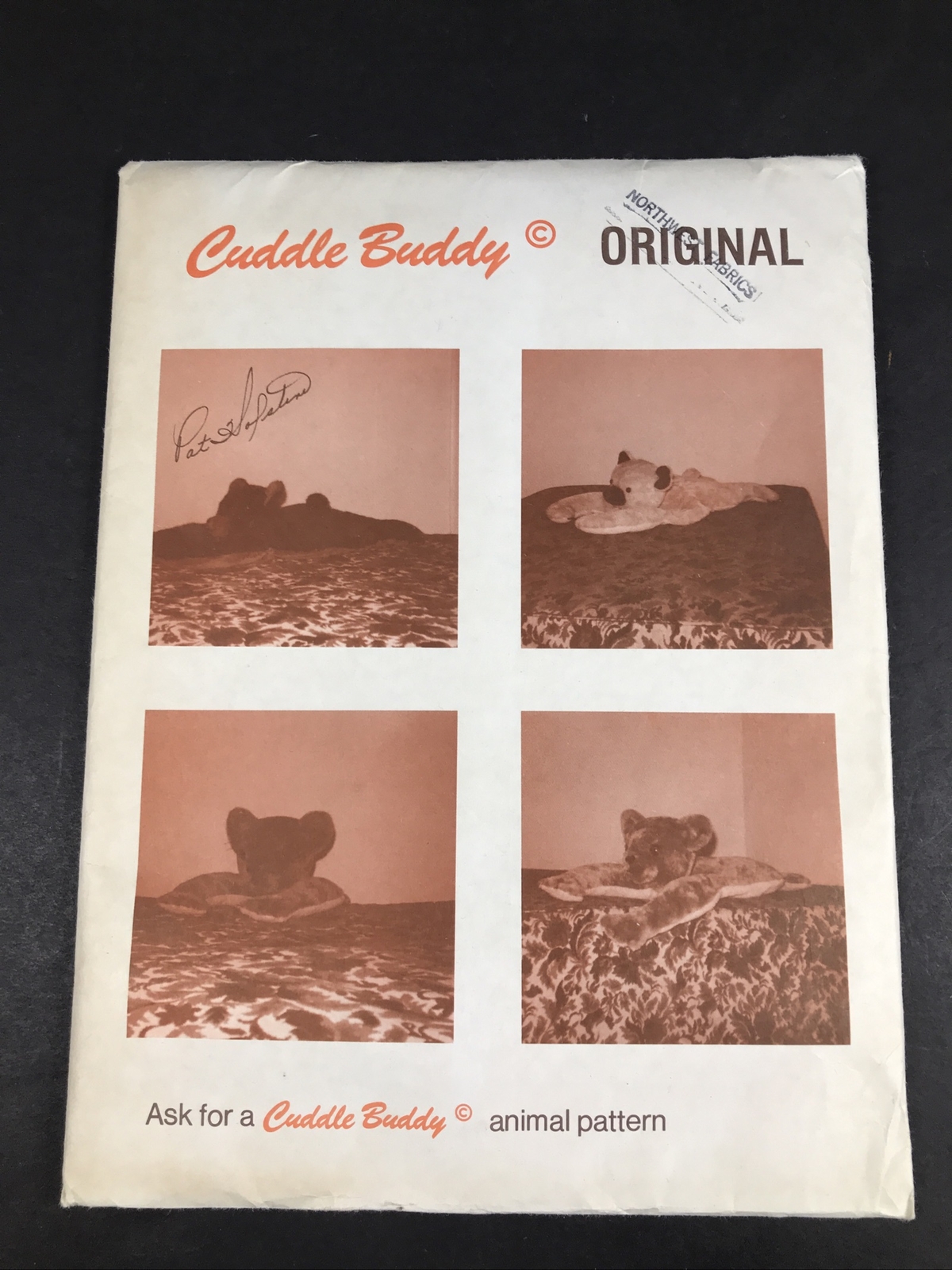 Vintage Cuddle Buddy Animal Pattern Original NEW UnCut USA 1976