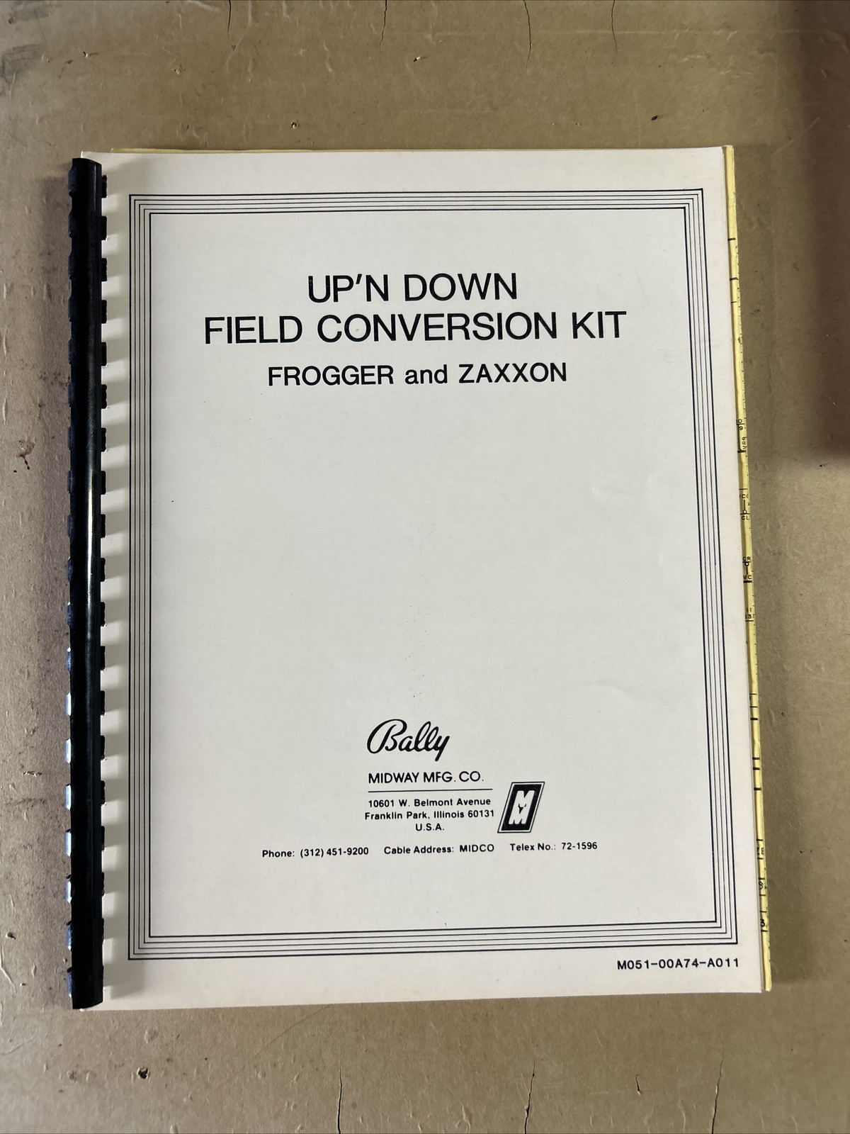 original Up N Down Kit Bally Midway arcade Video game manual frogger zaxxon