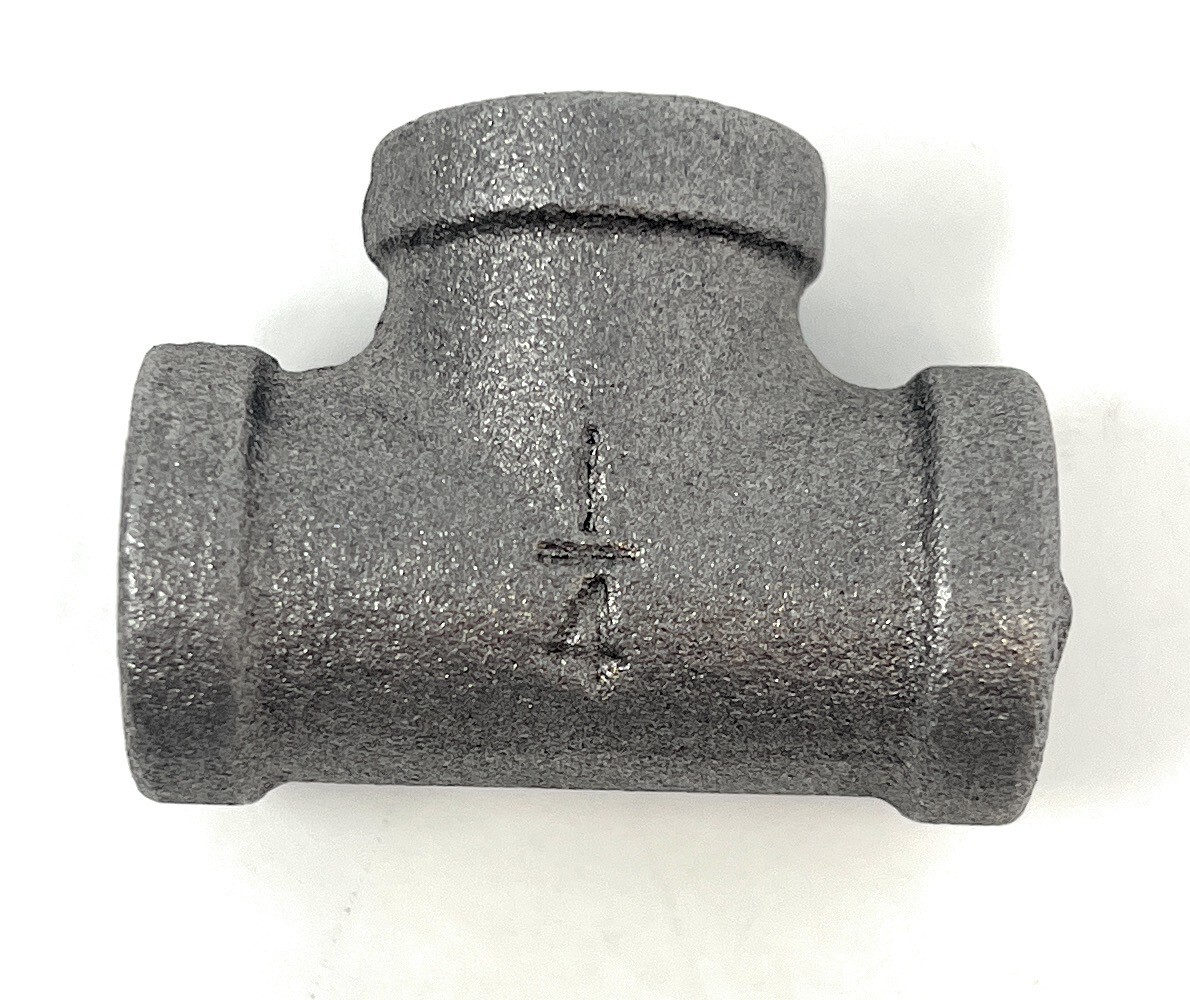 Black Steel Female Threaded Iron Pipe Fitting 1/4" NPT Tee Malleable Tee Fitting
