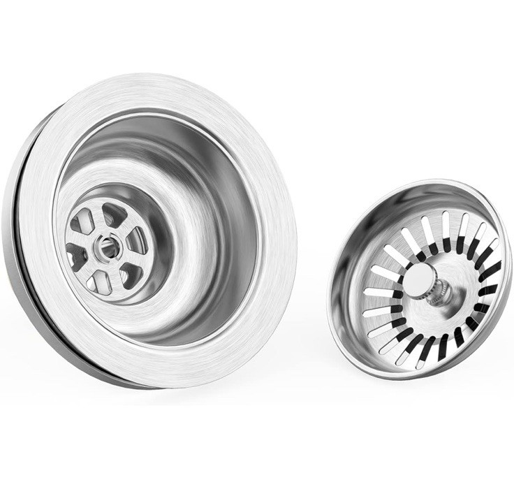 Sink Drain Assembly Kitchen Universal Kit Removable Strainer Silver 3.5in NEW