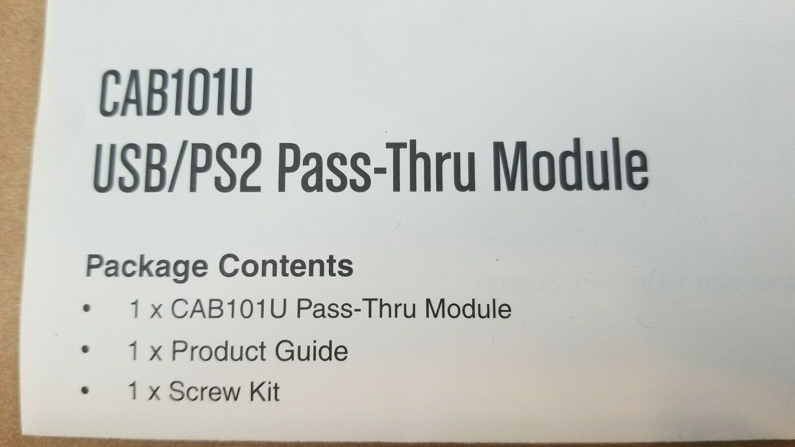 StarTech CAB101U rackmount USB/PS2 Pass-Thru for 1UCABCONS Series