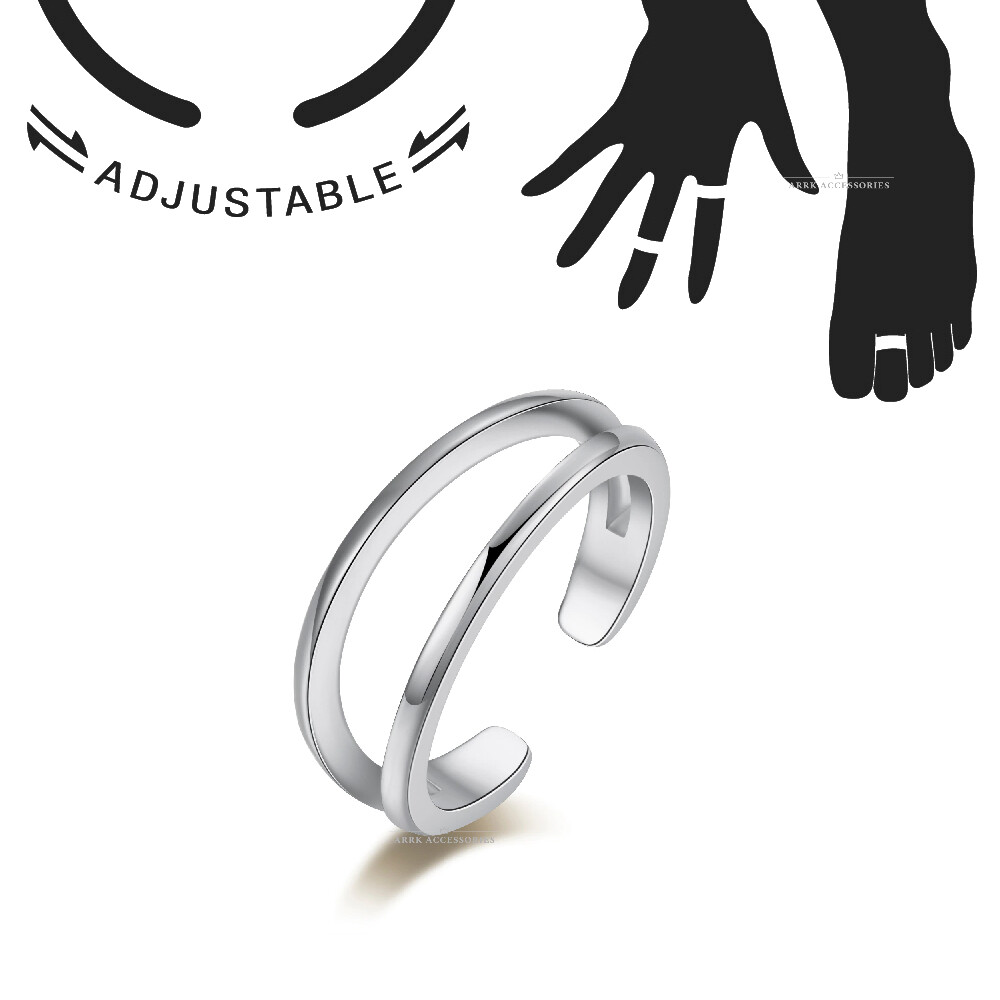 Toe Ring Double Band Adjustable Midi Finger Knuckle Thumb Stacking Ring Band