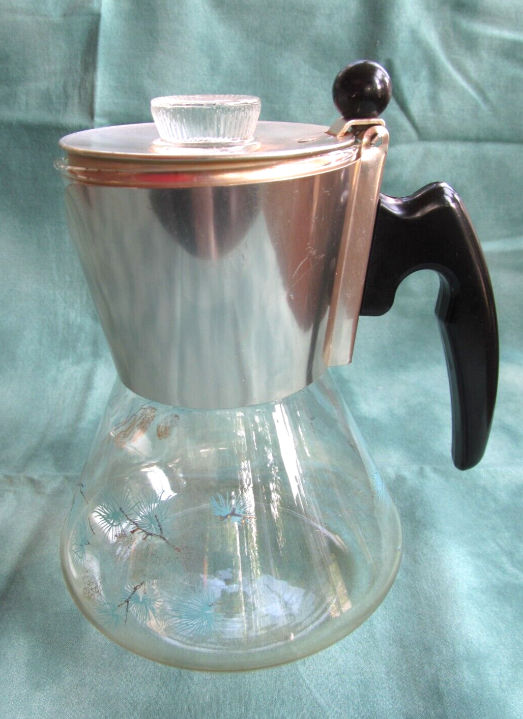 Vintage Glass Pine Cone Coffee Pot