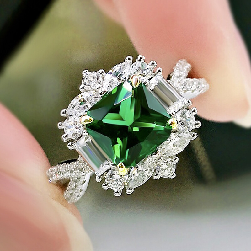 Wedding 925 Silver Plated Rings Women Unique Cubic Zircona Jewelry Size 6-10