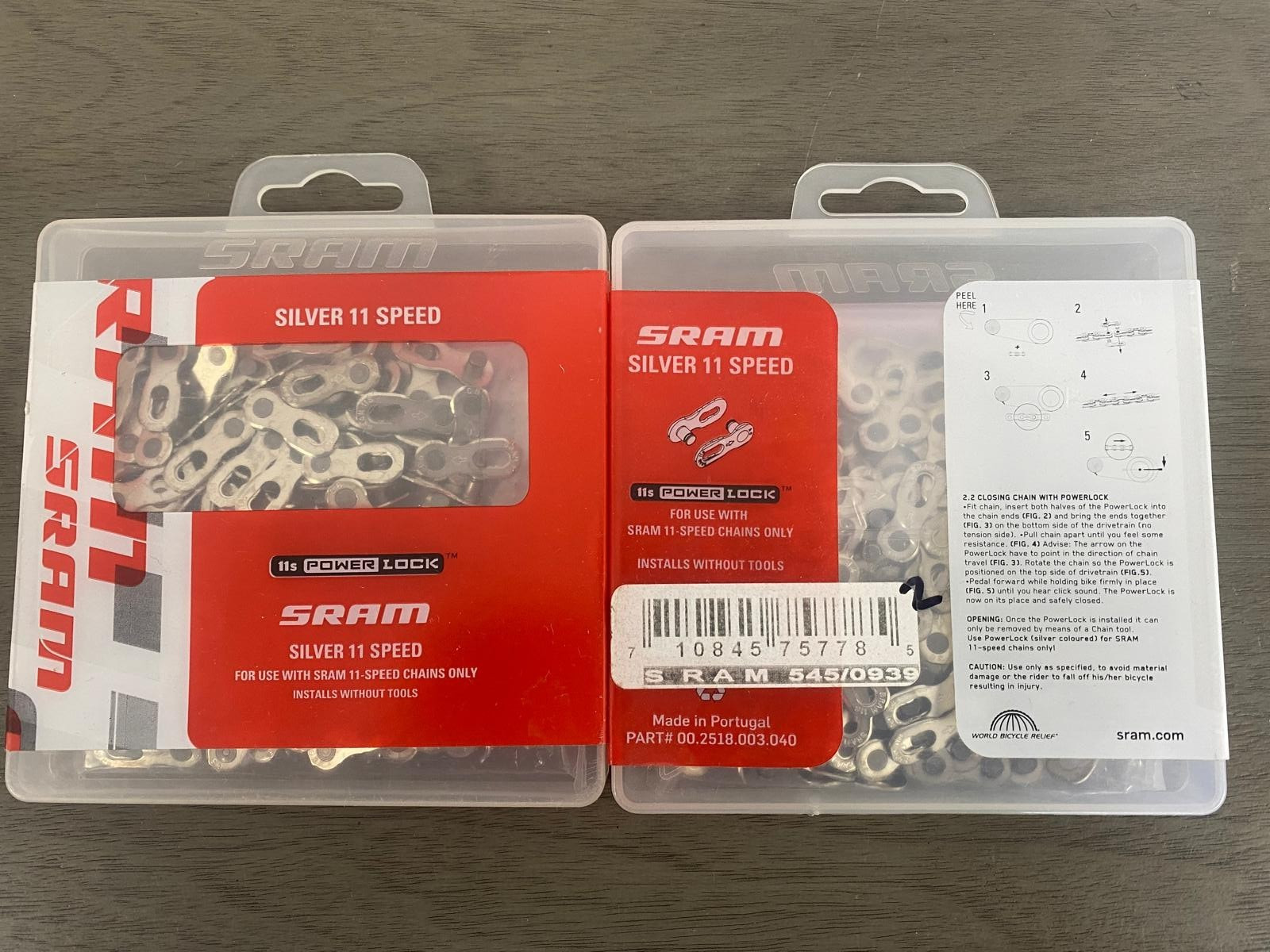 SRAM PowerLock 11-Speed Silver Chain Link - Tool-Free Quick Master Link, Bulk