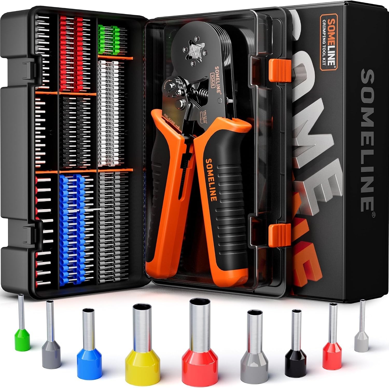 SOMELINE Ferrule Crimping Tool Kit,Self-Adjusting Pliers for wire ferrules AWG 2