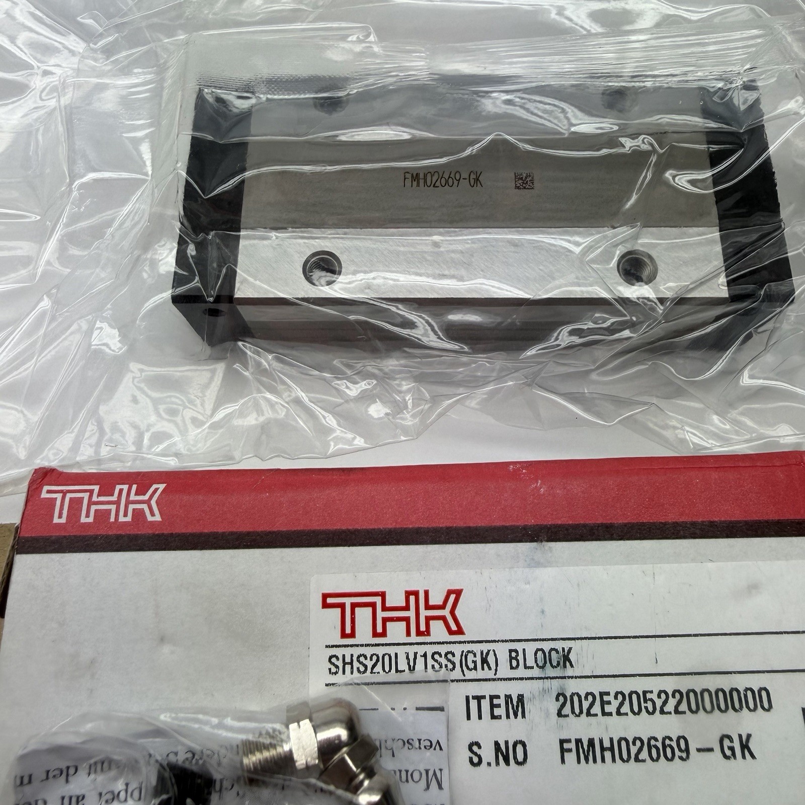 THK SHS20LV1SS (GK) Linear Guide Block, Standared, Block Only