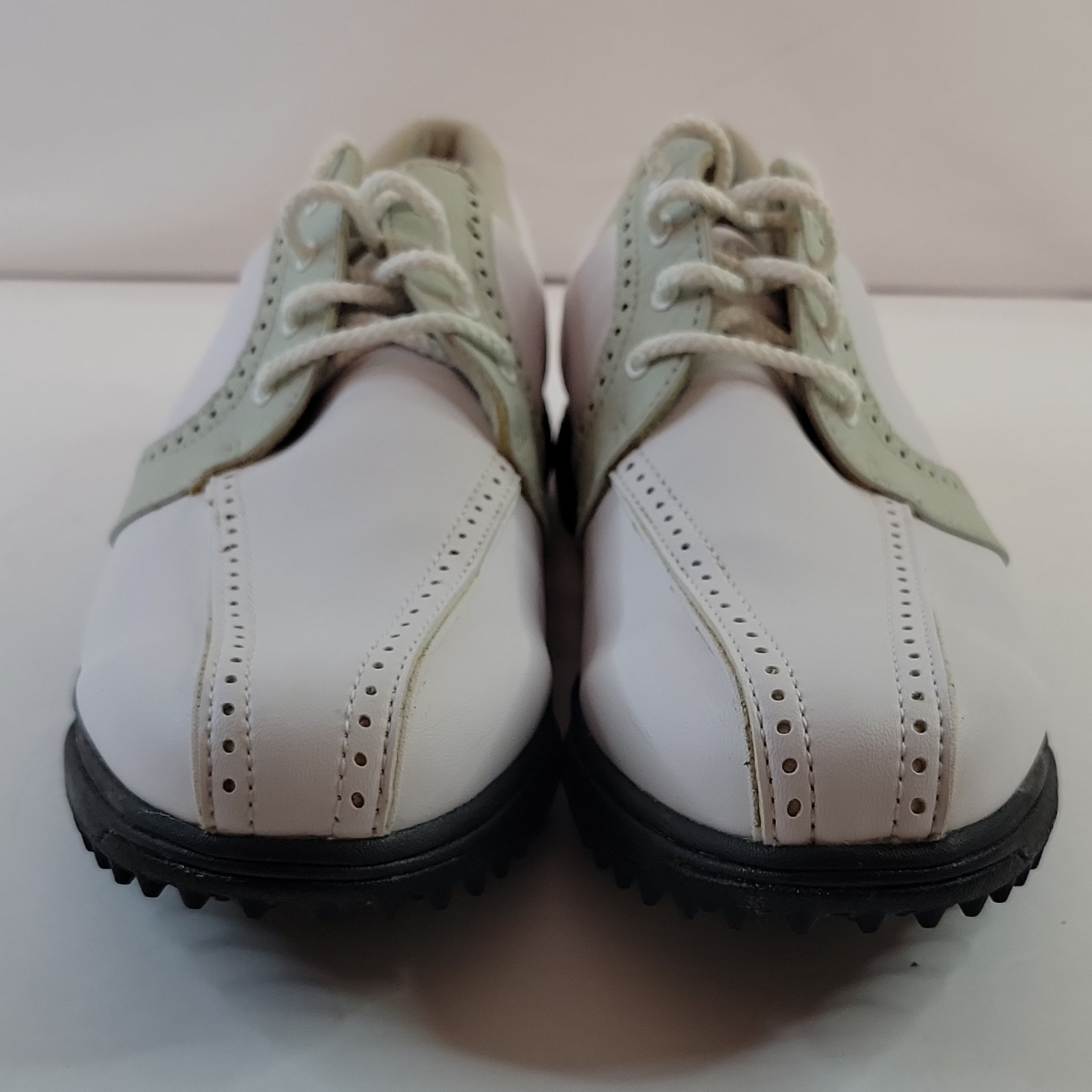 FootJoy GreenJoys Women's Golf Shoes White Light Green 9M Leather Upper Spikes