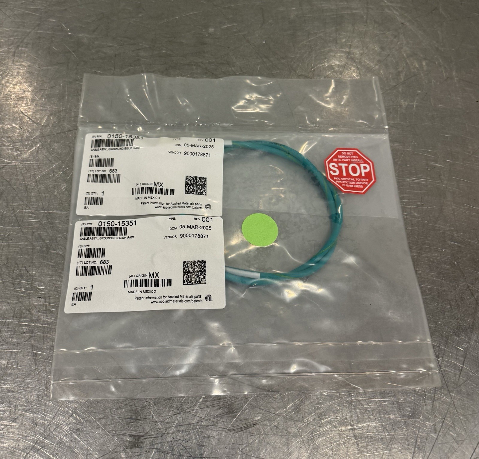 Applied Materials 0150-15351 Cable ASSY Rack Grounding NEW! FREE SHIPPING!