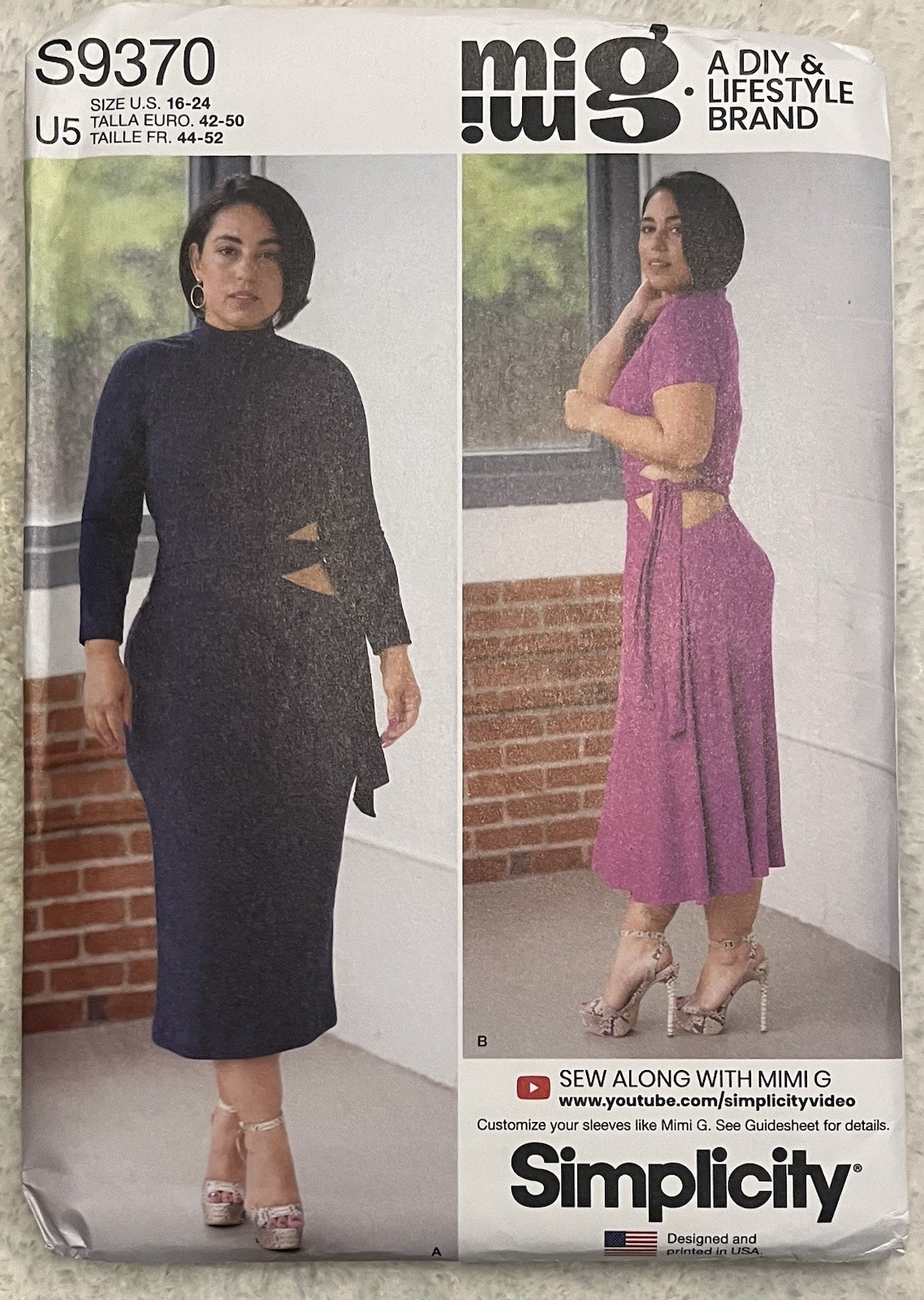 Simplicity 9370 Misses' Knit Dress with Sleeve & Length Variations (16-24) NEW