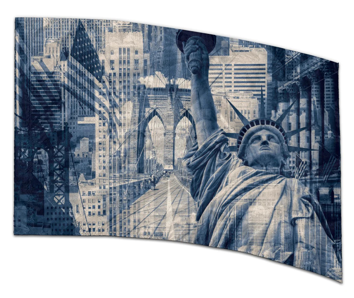 COLOR GUARD FLAGS URBAN FREEDOM BLEND SILKS - NEW - 36" x 54" Standard Curved