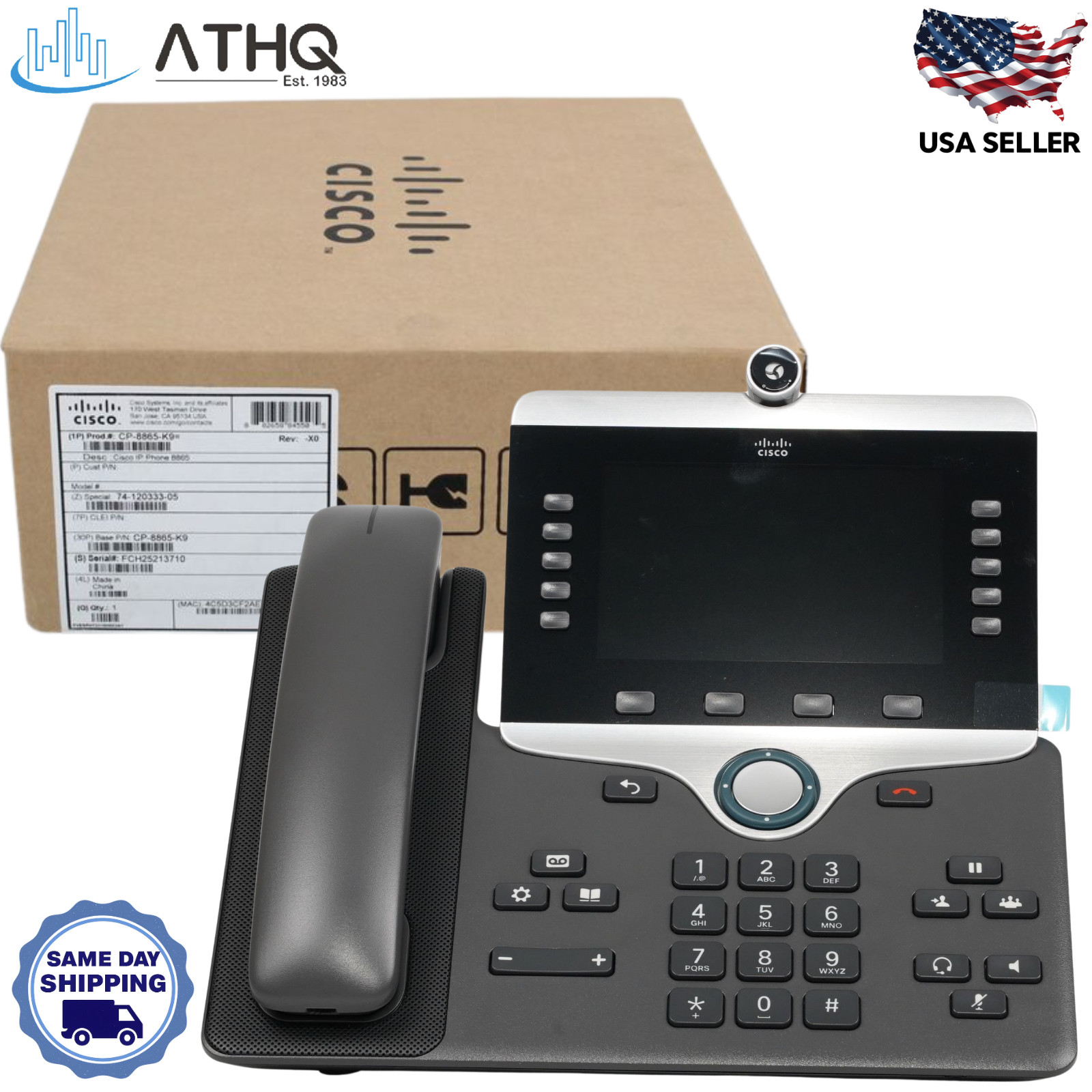 Cisco CP-8865-K9 IP Phone 8865 5-Line 720p HD Video VoIP Business Desk Phone NEW