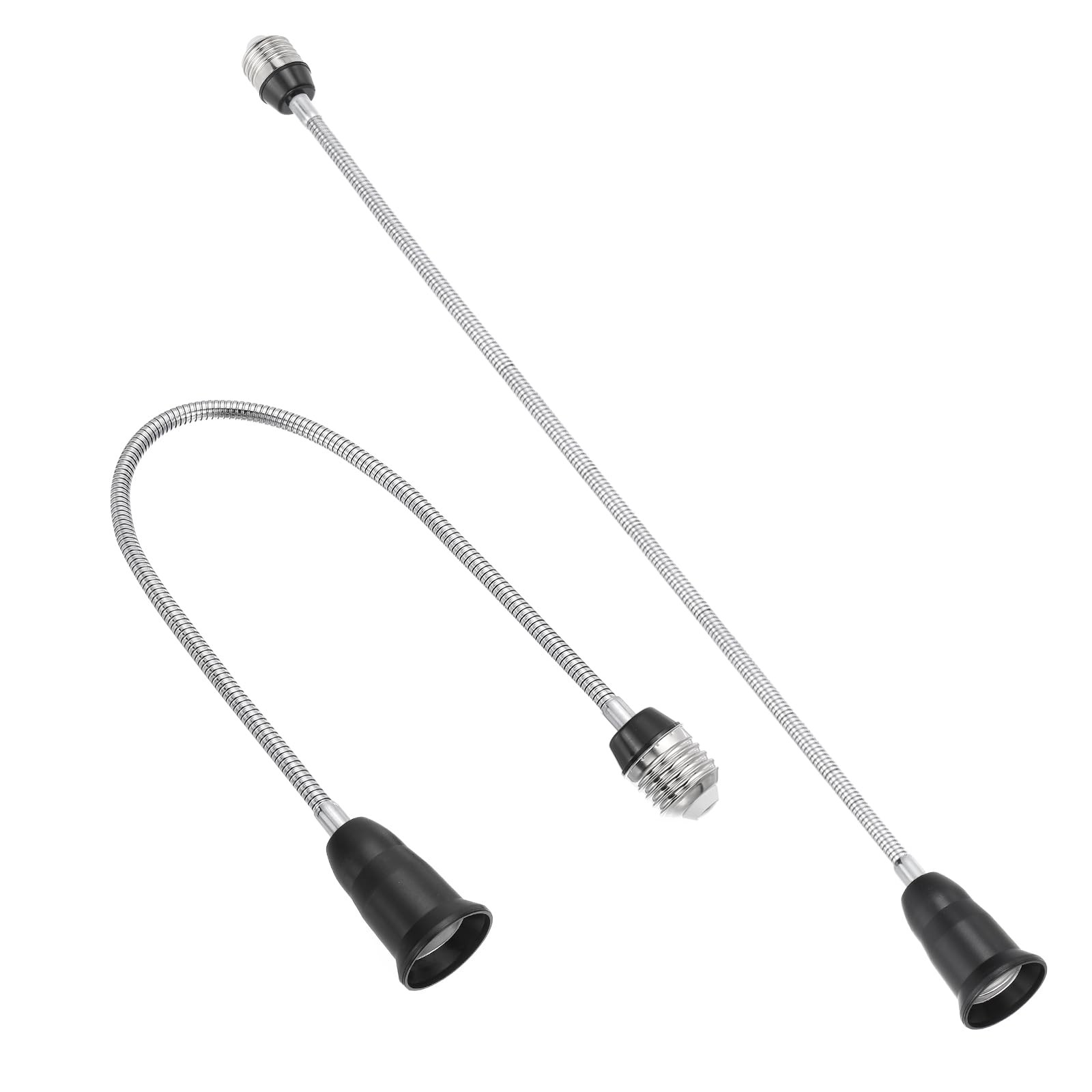 PATIKIL 23.6 Inch E26/E27 Light Socket Extender, 2 Pcs Inch, Black