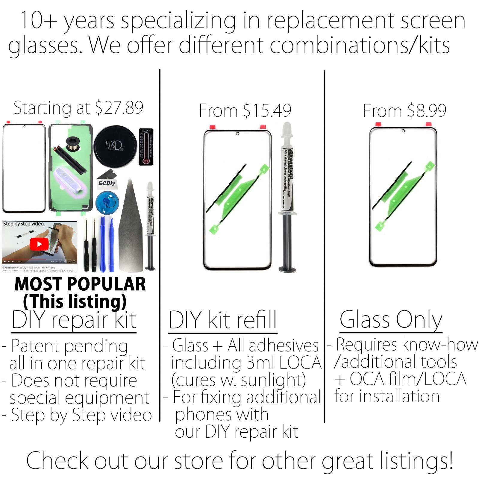 For Samsung Galaxy Note 20 Ultra Screen Glass Replacement Kit LOCA glue tool