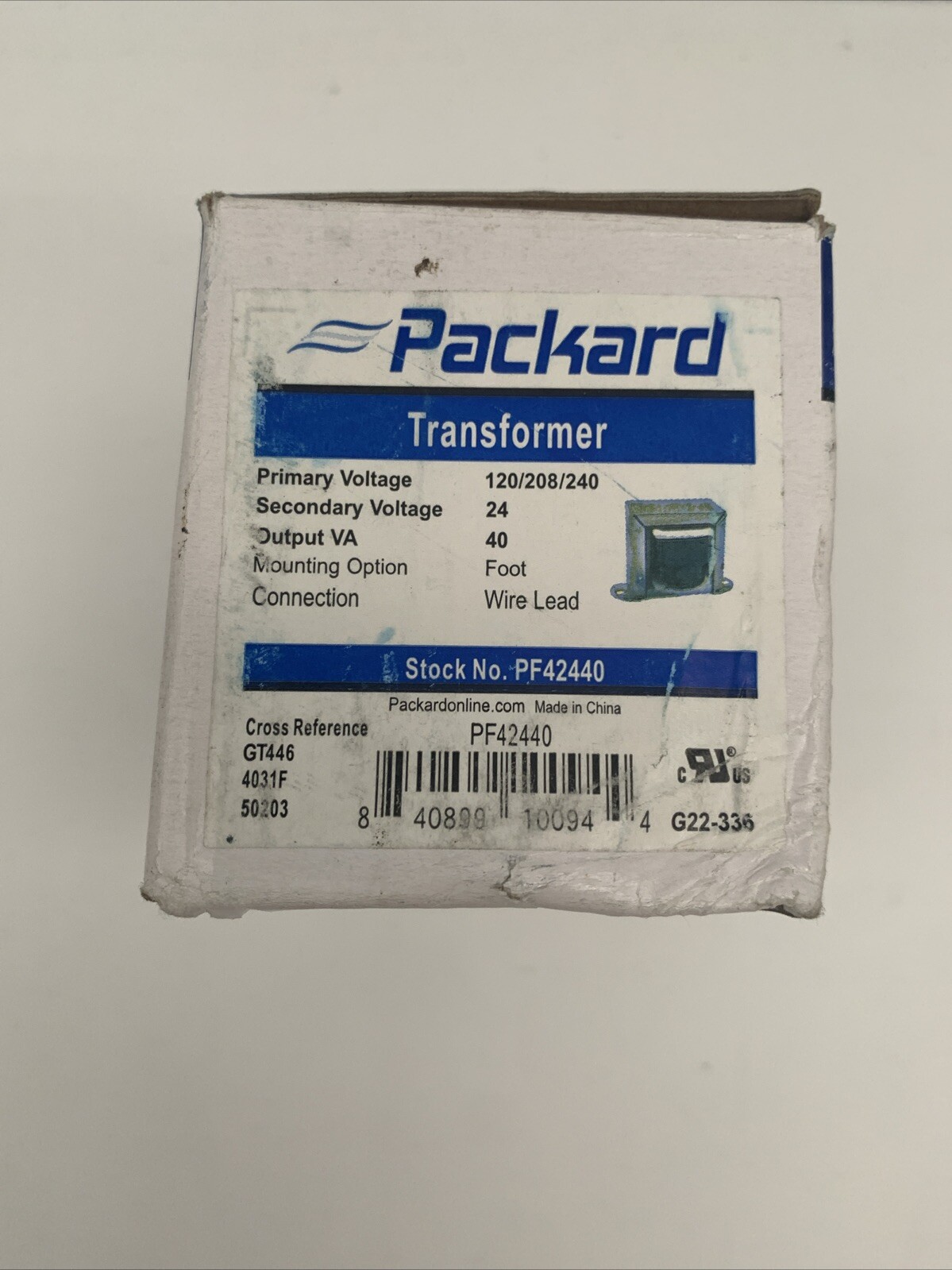 Packard PF42440 Foot Mounted 40VA Transformer