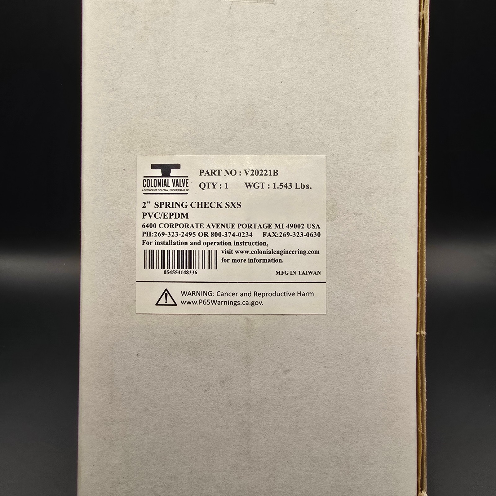 Colonial Valve / Lasco 2" Pool Spa Spring Check Valve PVC Slip - NEW