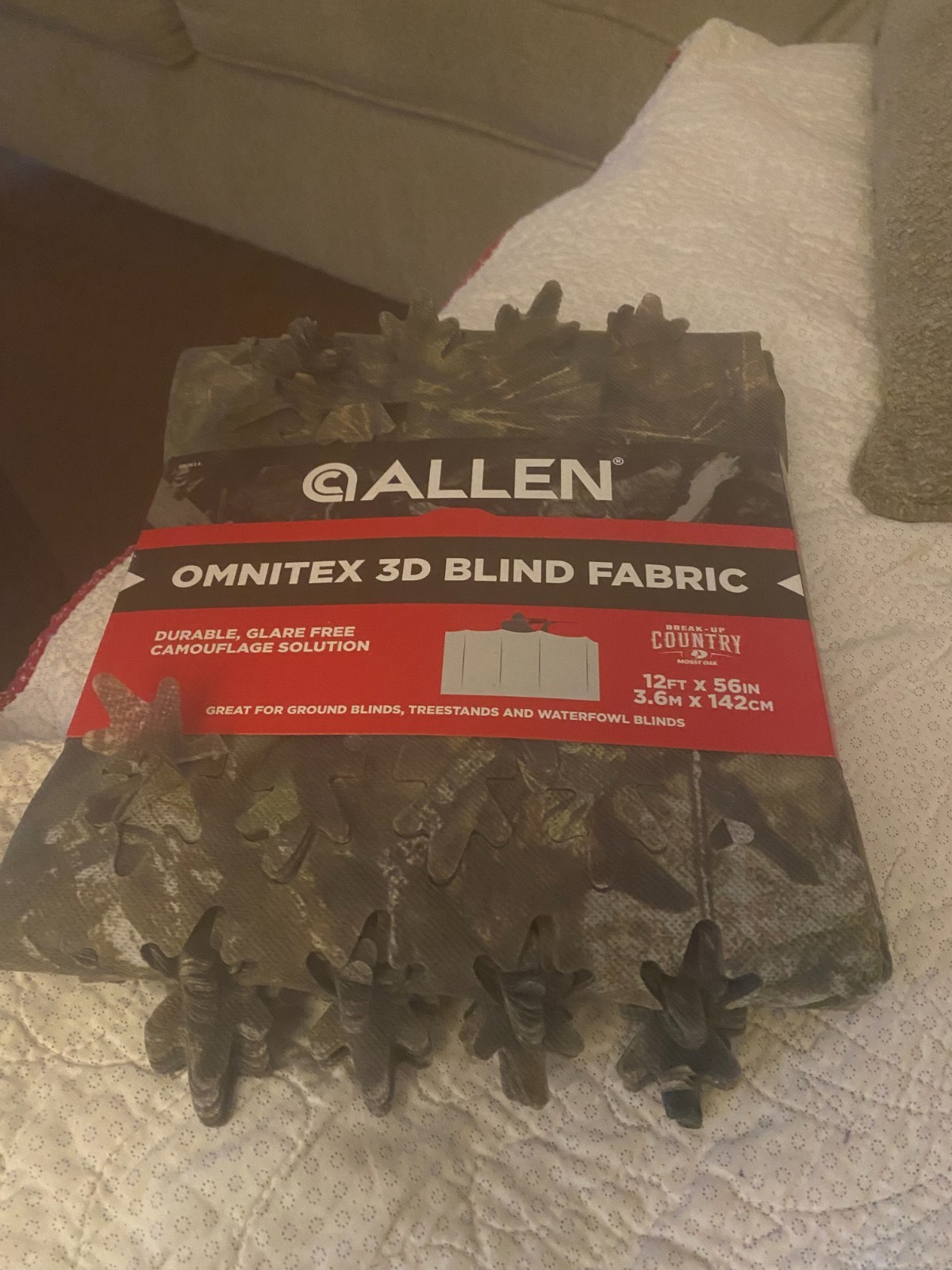 Allen Omnitex 3D Blind Fabric Mossy Oak BreakUp Country Camouflage 12' x 56" New
