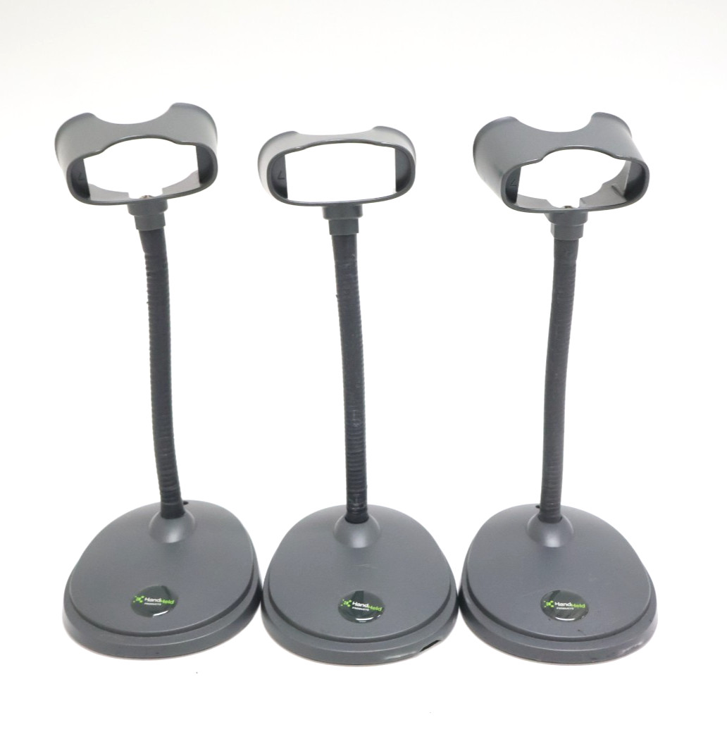 Lot of 3 HandHeld Products Flexible Gooseneck Barcode Scanner Stand Base Holder