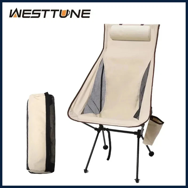 Portable Folding Camping Chair with Headrest Lightweight Tourist Chairs