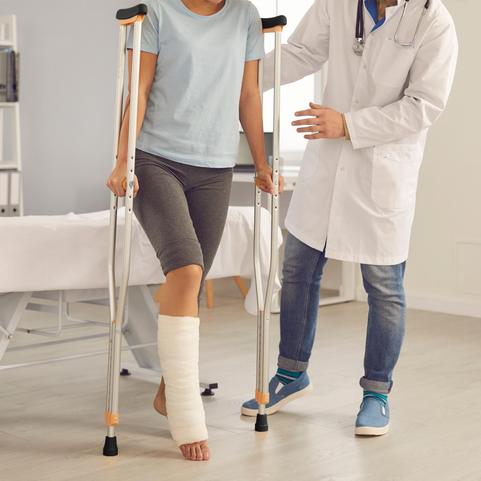 Crutch Pads, 6 Pcs Crutch Accessory Crutch Parts and Caps Set , Universal Com...